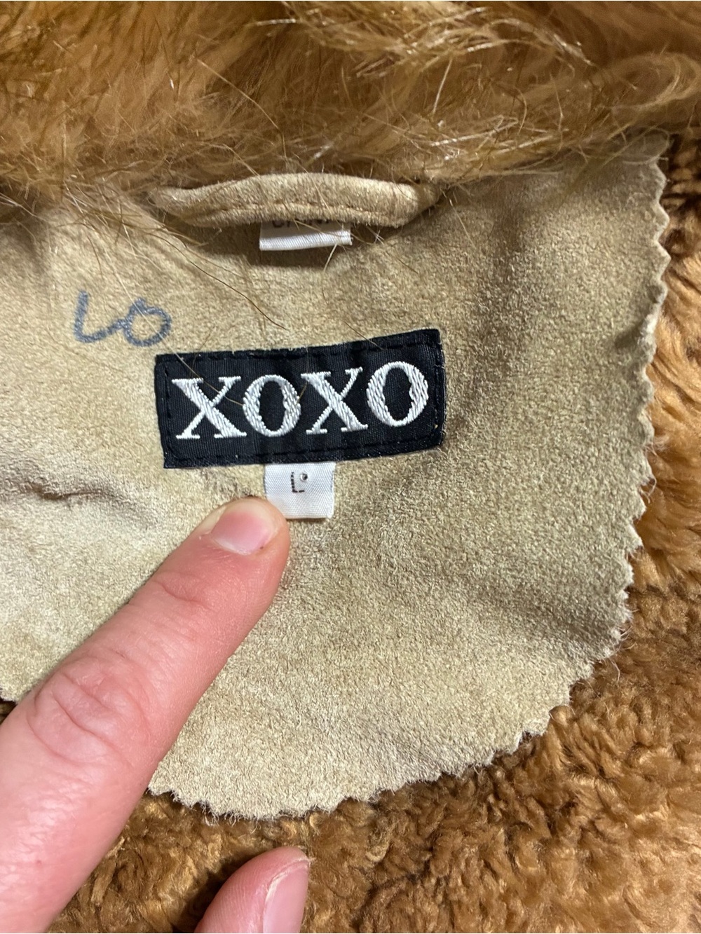 Vintage Y2K XOXO Genuine Suede Faux Fur Trim Jacket Coat Women’s Large - Picture 2 of 4